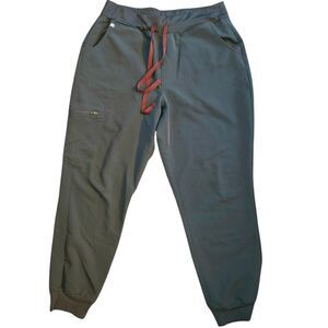 FIGS Technical Collection Scrub Pants Women's Size L Petite Gray Jogger Style